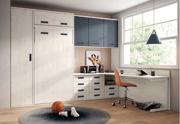 Conjunto armario, cama plegable y mesa juvenil de Dvives Sucesores